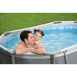 Bestway Steel Pro MAX Solo Pool ohne Zubehör 305 x 200 x 84 cm Grau Oval