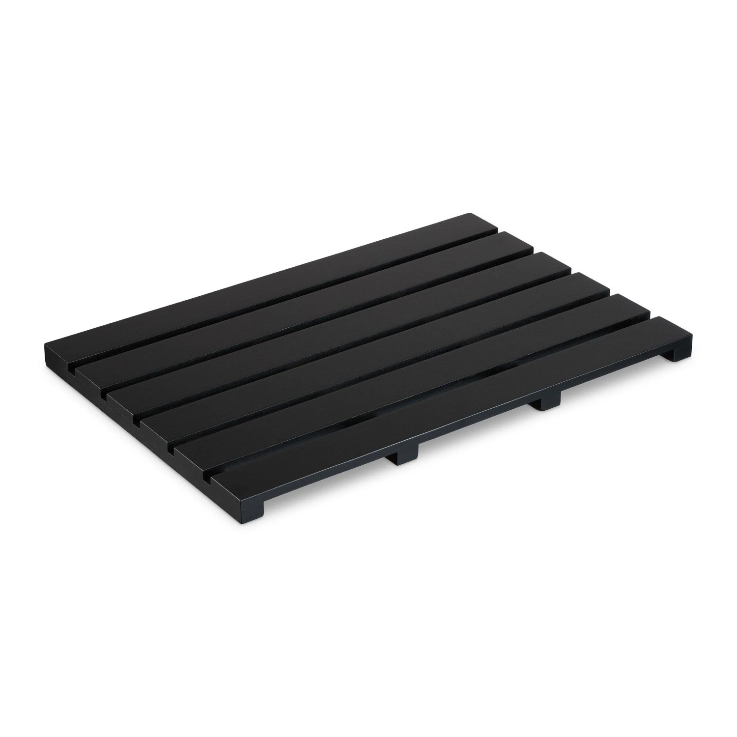 Relaxdays Badematte Bambus Schwarz Rutschfest 3,5 cm x 54 cm x 36 cm 1,5 kg