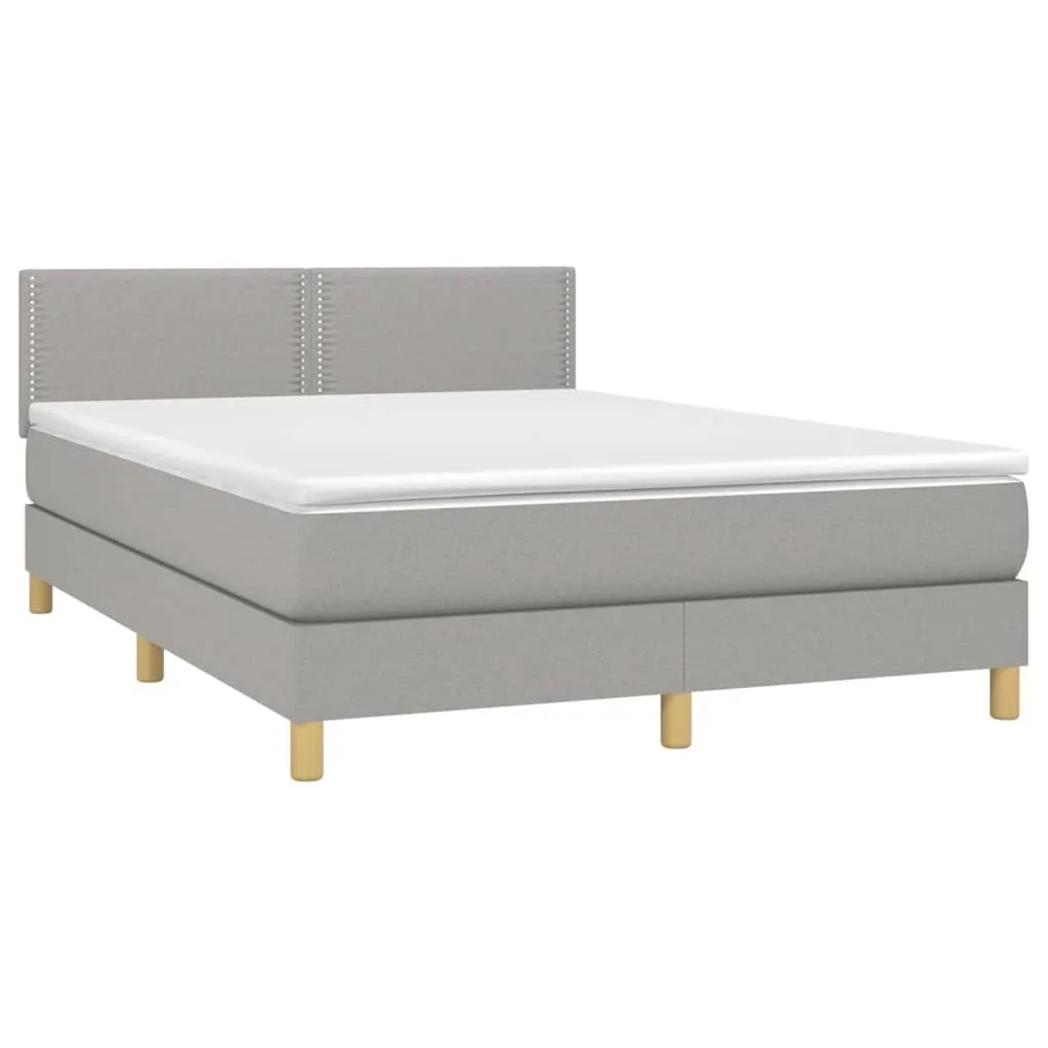 vidaXL Boxspringbett mit Matratze Hellgrau 140x190 cm Stoff 3140529 günstig online kaufen