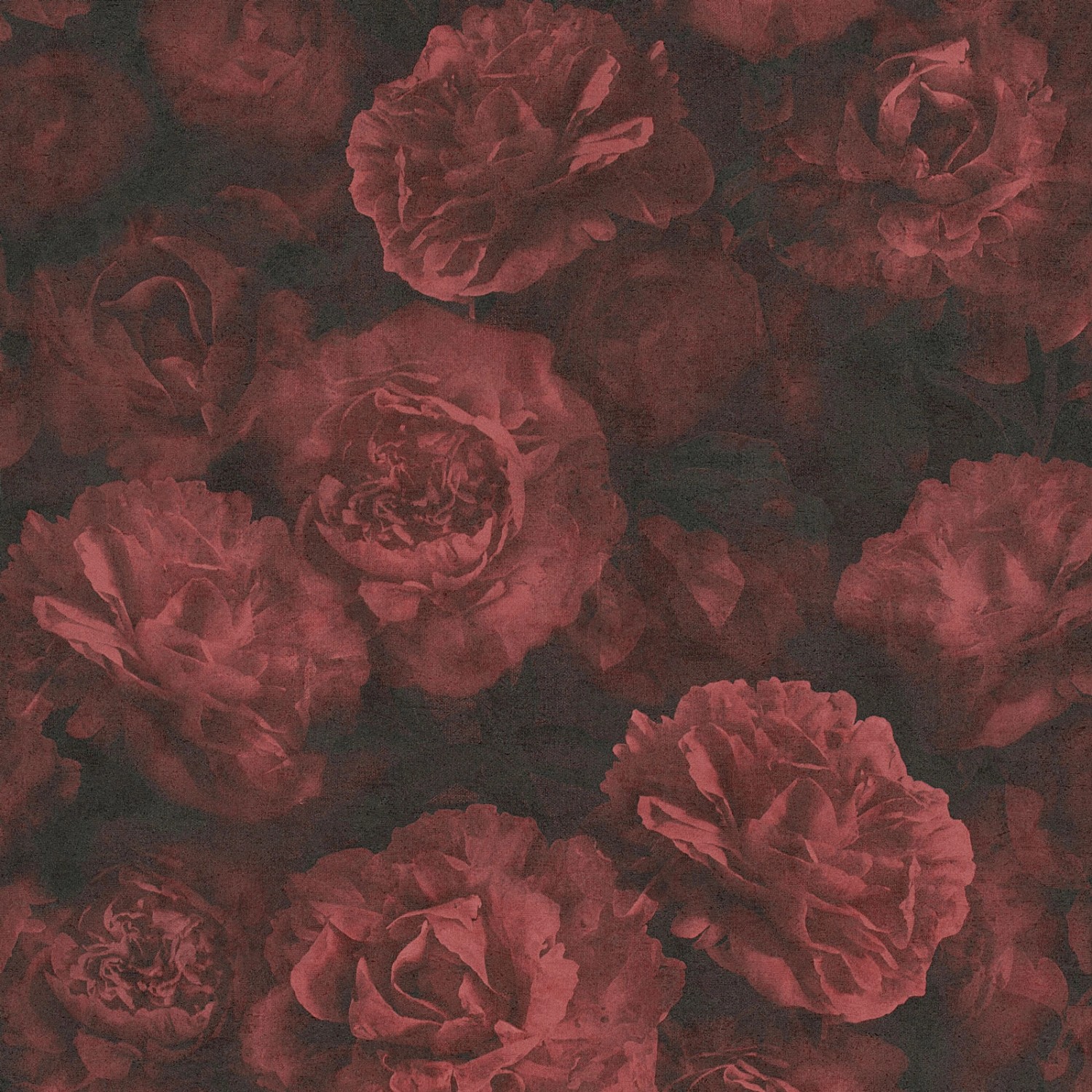 Bricoflor Romantische Tapete mit Blumen Vlies Rosentapete in Dunkelrot Ideal für Schlafzimmer Rote Blumentapete mit Rosen Nostalgisch