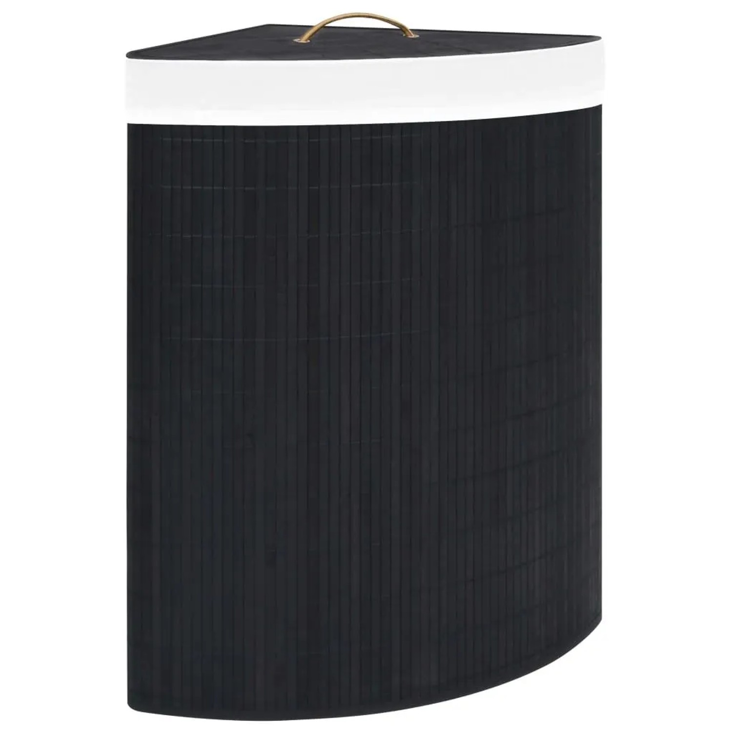 vidaXL Eck-Wäschekorb Bambus Schwarz 60 L 320762