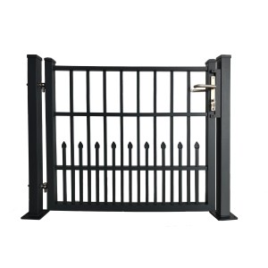 Anthrazitfarbenes Dekor-Einzeltor Bremen mit Bodenplatte, 120x103 cm, für den Garten.