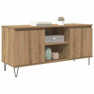 vidaXL TV-Schrank Artisan-Eiche, 104 cm breit, mit Türen und Regalen.