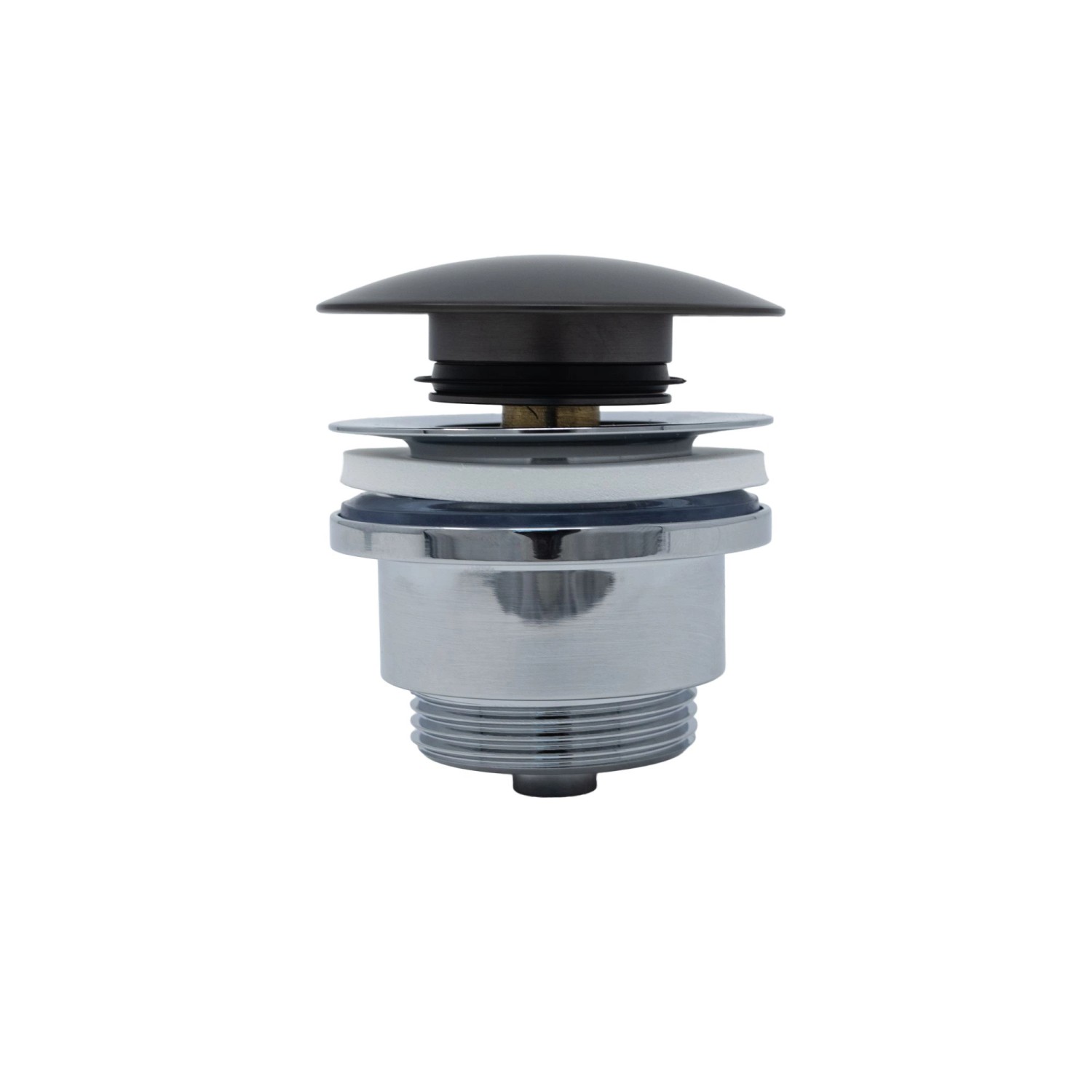 Detailaufnahme der Schöner Wohnen Kadia Ablaufgarnitur für Waschtischarmatur in Industrial Optik.