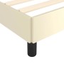 Detailansicht: Creme-farbenes vidaXL Bettgestell (140x200 cm) aus Kunstleder mit schwarzen Füßen.