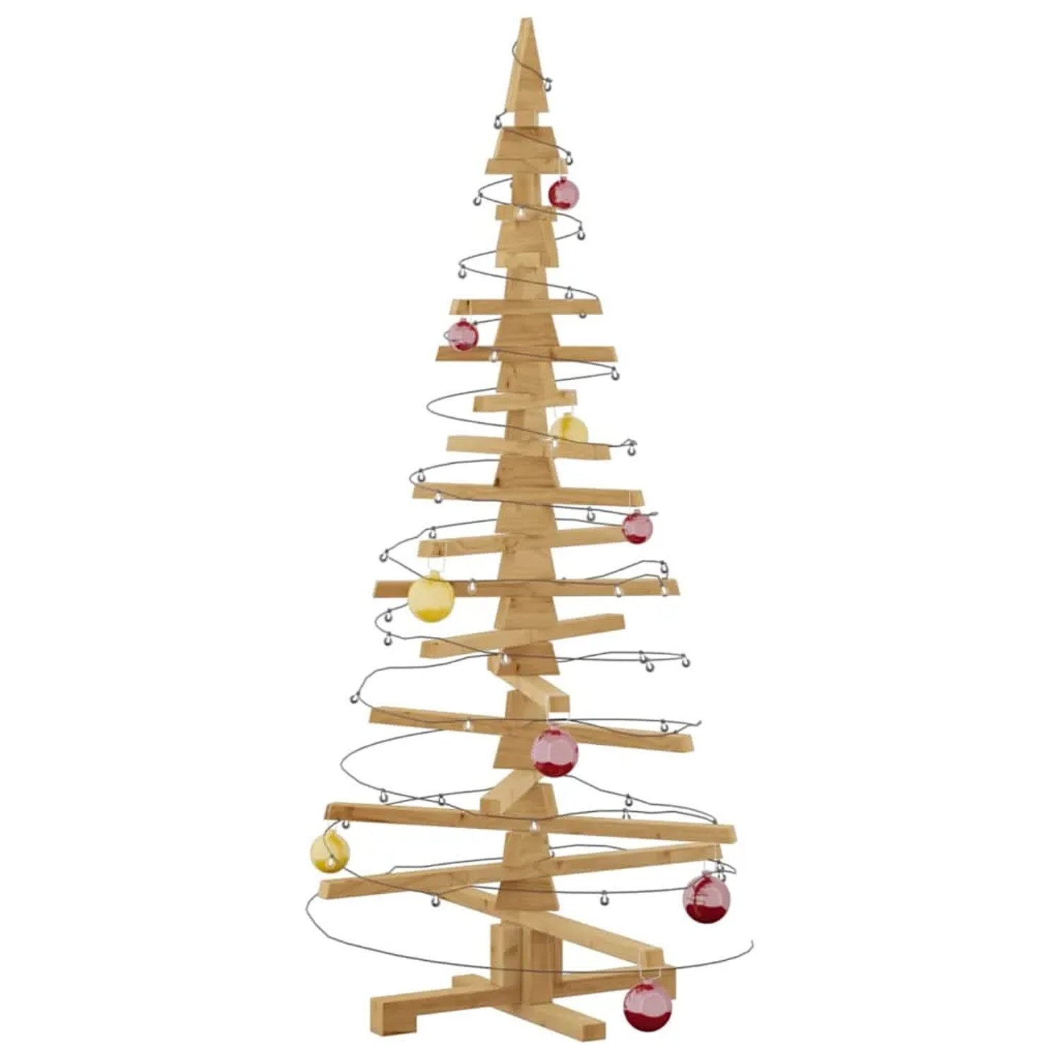 vidaXL Holz Weihnachtsbaum mit Ständer Braun 150 cm Massivholz Kiefer 42016700