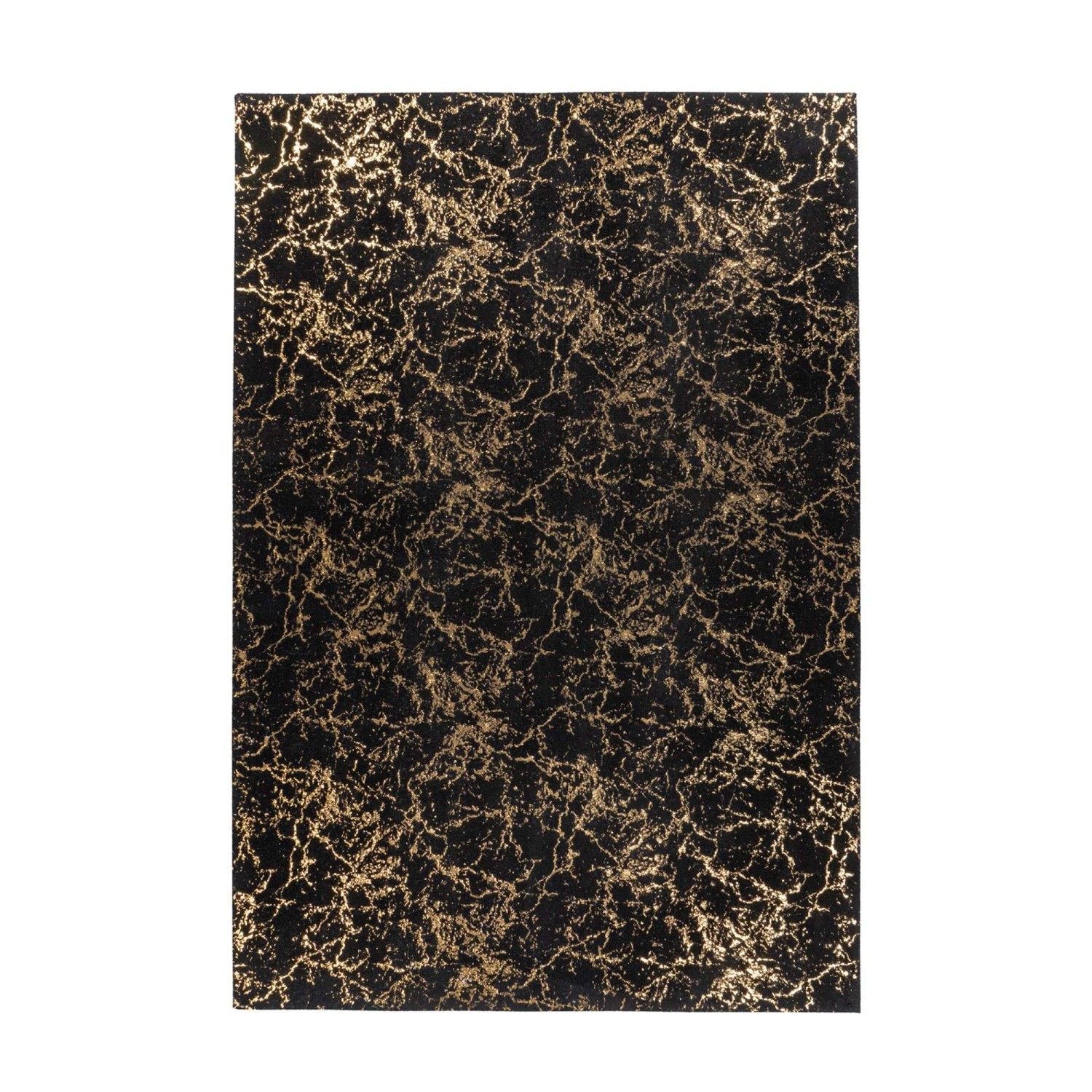 MeGusta Kurzflor Teppich Modern Schwarz - Gold 120x170 cm Magdalena günstig online kaufen