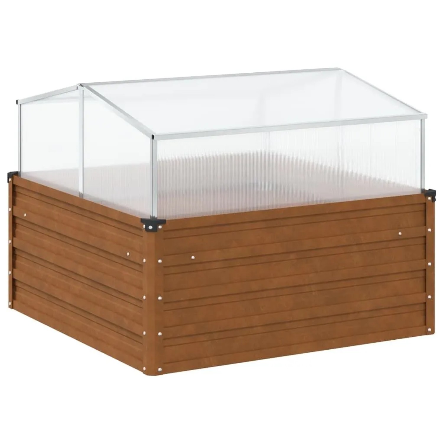 vidaXL Hochbeet mit Gewächshausaufsatz Cortenstahl 4008962