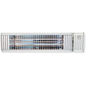 Weißer VASNER Appino 20 Bluetooth Infrarot-Heizstrahler (2000 W) für Terrasse und Wintergarten.