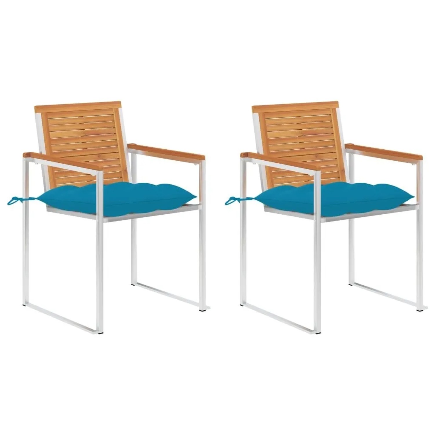 vidaXL Gartenstühle mit Kissen 2 Stk Massivholz Akazie und Stahl 3061507 günstig online kaufen