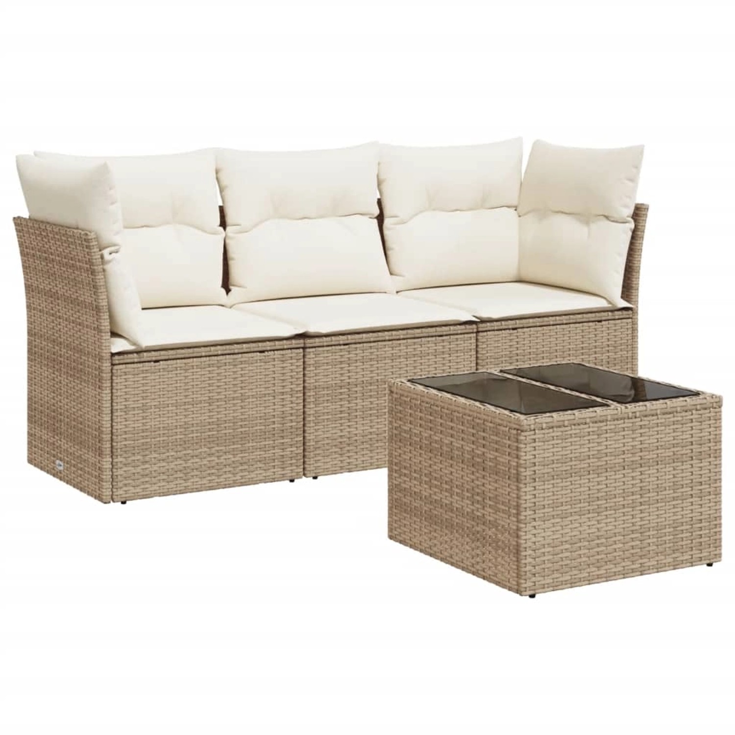 vidaXL 4-tlg Garten-Sofagarnitur mit Kissen Beige Poly Rattan Modell 16 günstig online kaufen