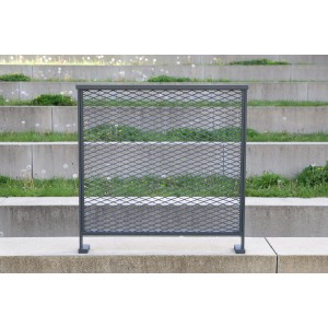 Dieda Linus Vario Geländer, 100x100 cm, Anthrazit, mit Streckgitter-Einsatz.