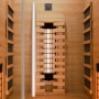 Innenansicht Artsauna Infrarotkabine Kiruna90 Premium mit Dual Technologie, Hemlockholz, Infrarotstrahler.