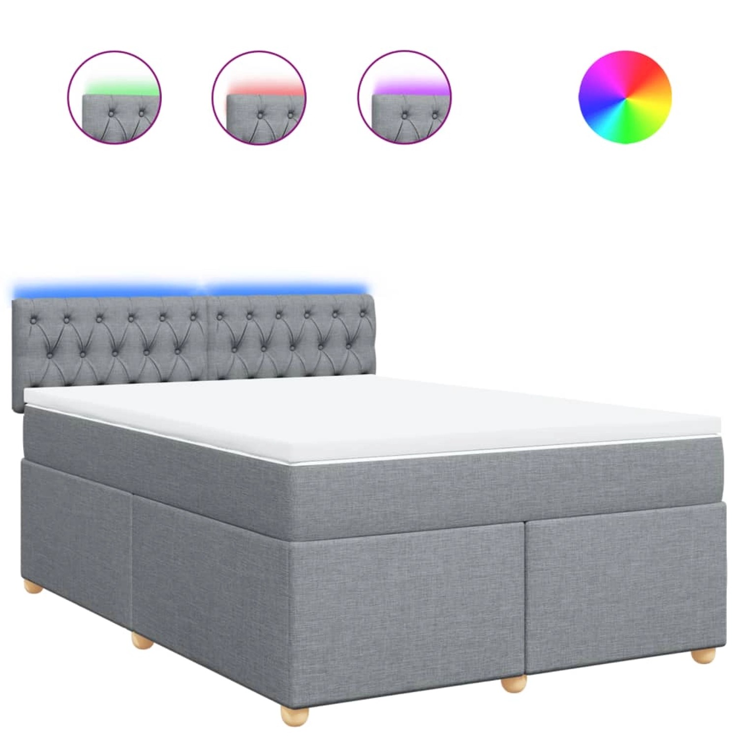vidaXL Boxspringbett mit Matratze Hellgrau 160x200 cm Stoff 3289038 günstig online kaufen