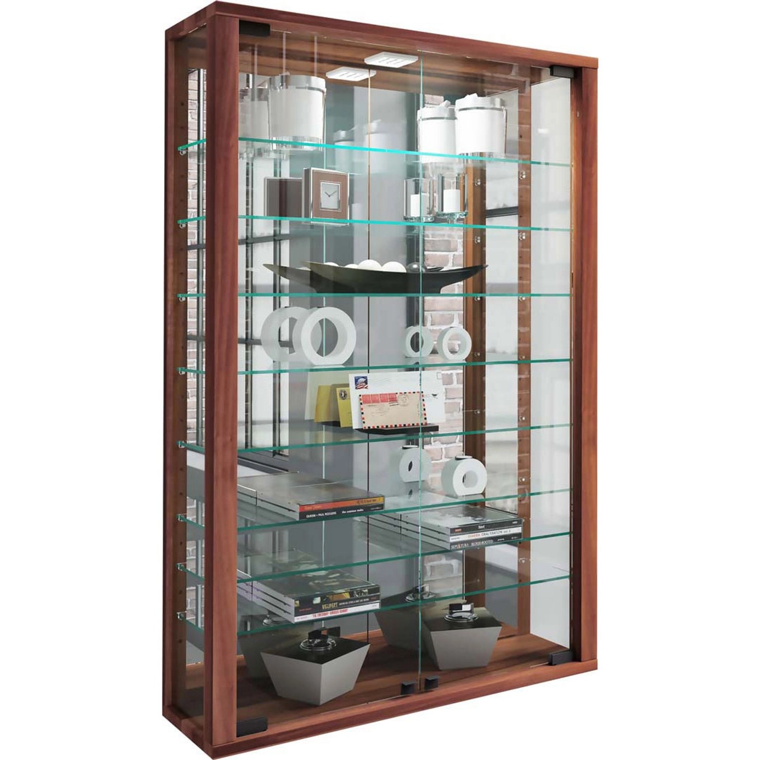 ebuy24 VitrosaMini Vitrinenschrank Wandhängend mit Spiegel 2 Glastüren Inkl günstig online kaufen