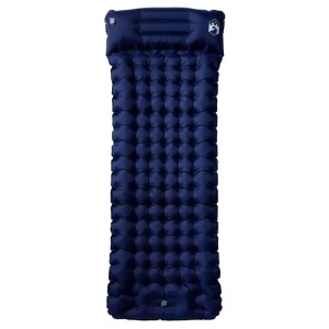 vidaXL Selbstaufblasende Isomatte mit Kissen Marineblau 4007098