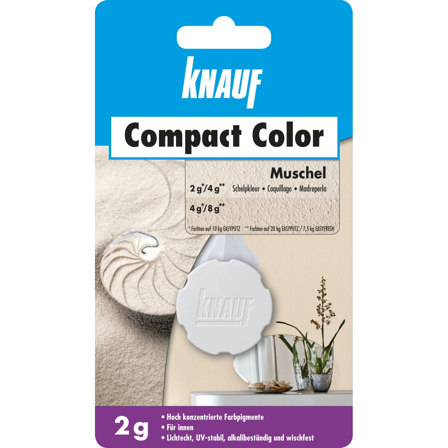 Knauf Compact Color Muschel 2g: Farbpigment für Putz, Muschelfarben für Innenräume.