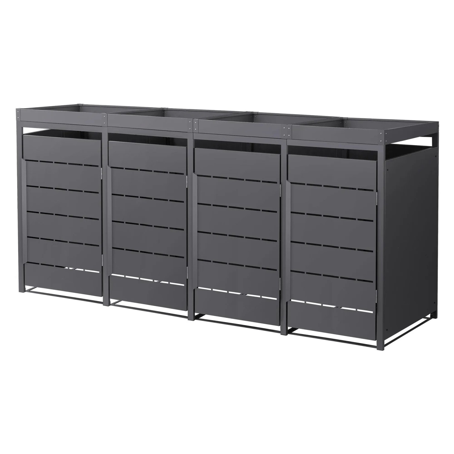ML-Design Mülltonnenbox 4Er mit Pflanzdach 240L 260x80x120cm Anthrazit