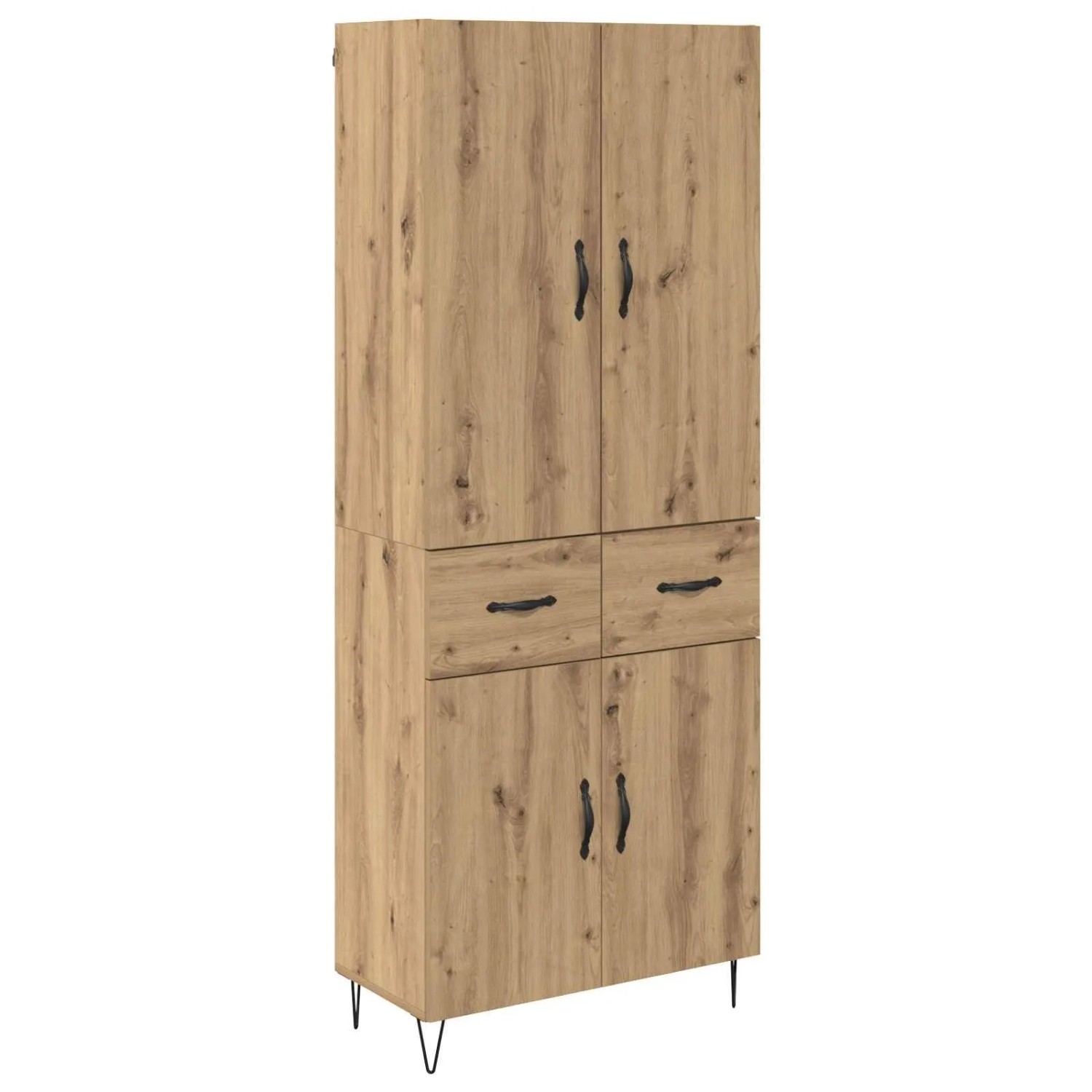 vidaXL Highboard 2-Tlg Artisan-Eiche Ingenieurholz und Glas 3415972 günstig online kaufen