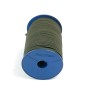 Dunkelgrünes Expanderseil 8mm auf blauer Rolle, 10m. Hochelastisches Gummiseil für Planen, Netze, Garten.