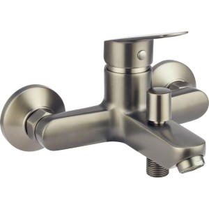 baliv Wannenarmatur WA-5900 Gunmetal. Moderner Einhebelmischer für Bad in edlem dunklen Metall-Look.