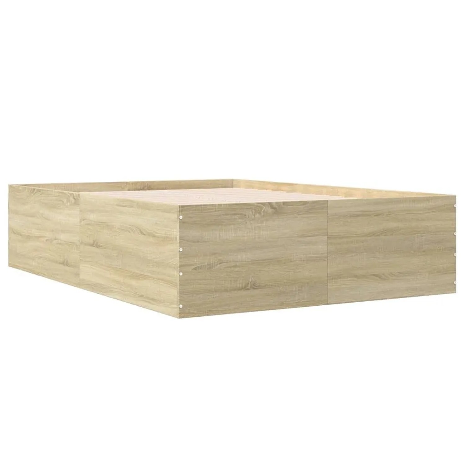 Modernes Bettgestell Sonoma-Eiche 135x190 cm aus Holzwerkstoff. Schlichtes Design für Ihr Schlafzimmer.