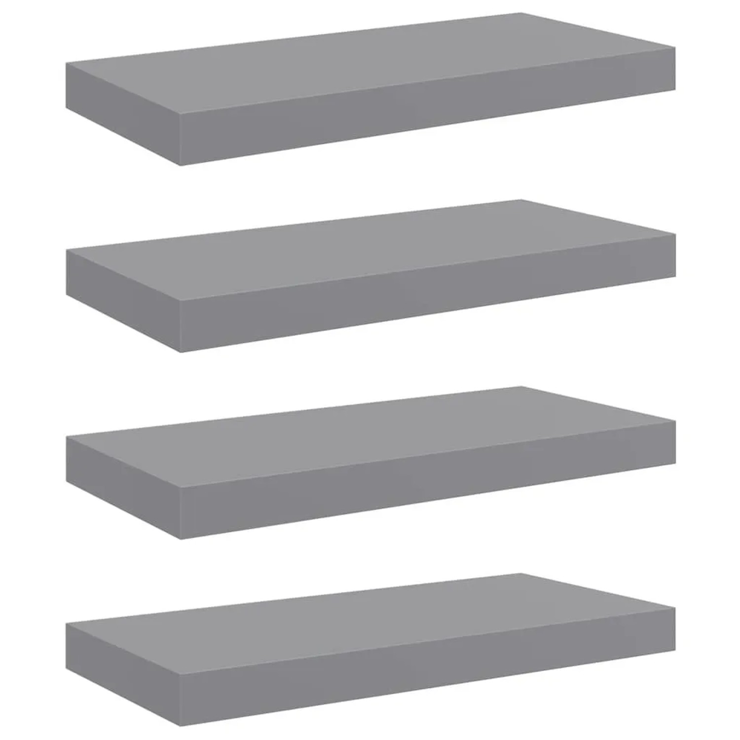 vidaXL Schweberegale 4 Stk Grau 50x23x3,8 cm MDF 323852