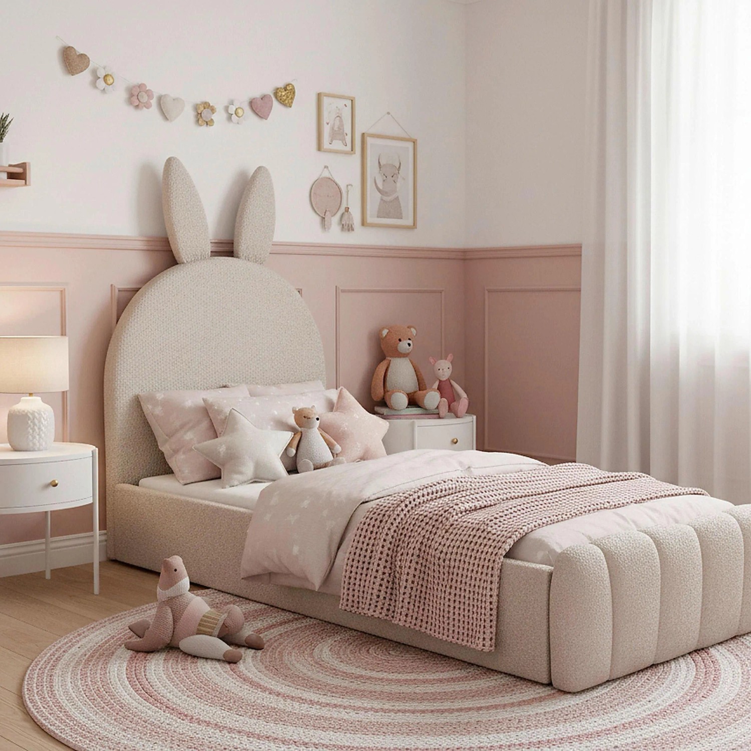 Bessagi Kids Kinderbett Belly Bouclé Beige ca. 90x200 cm