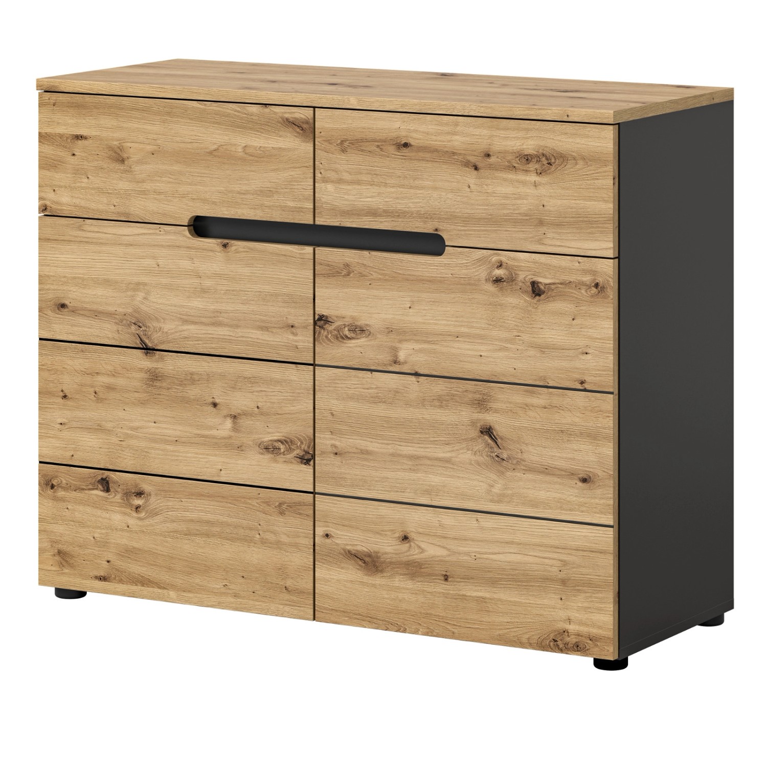 Inn.Furn Kommode Eiche Grau 100 cm mit Soft-Close Cooper günstig online kaufen