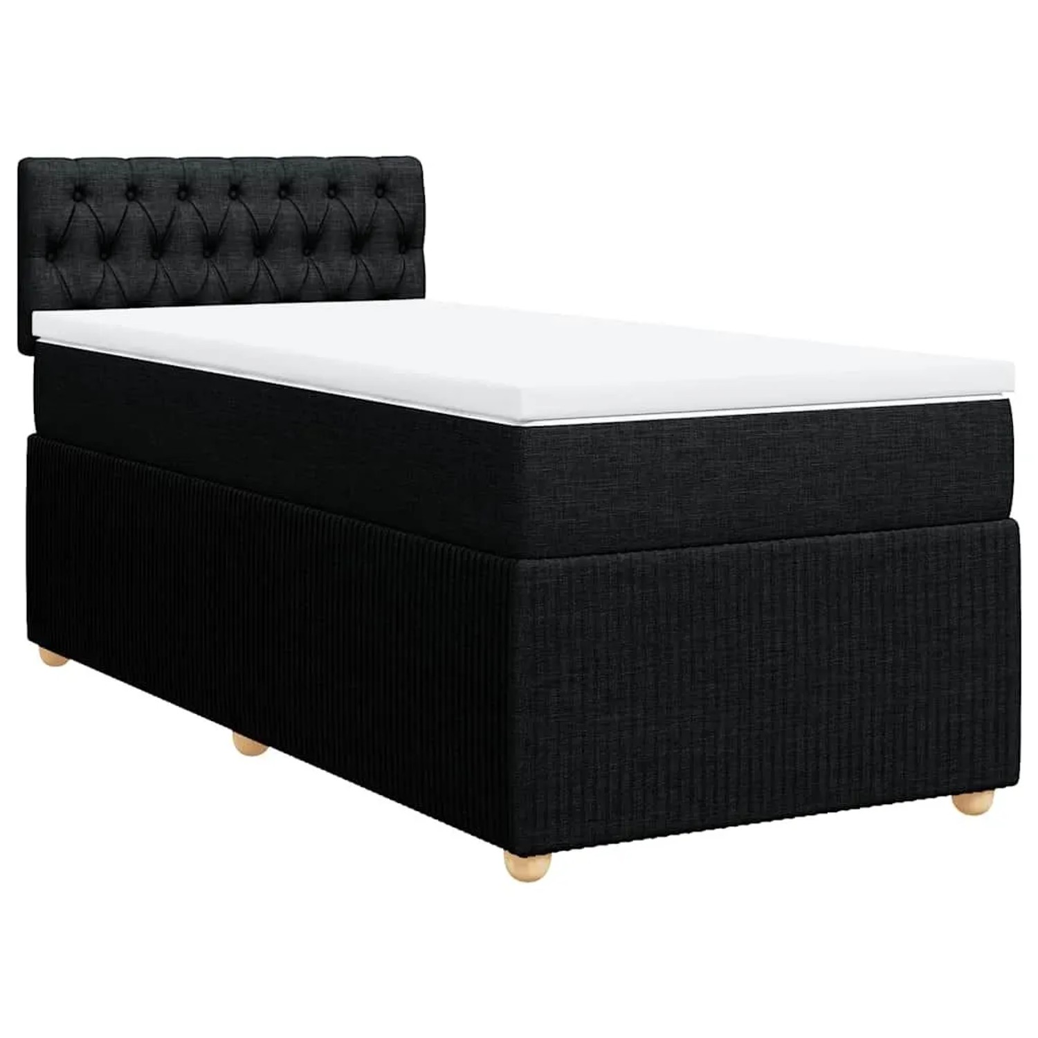 vidaXL Boxspringbett mit Matratze Schwarz 90x200 cm Stoff 3287348 günstig online kaufen