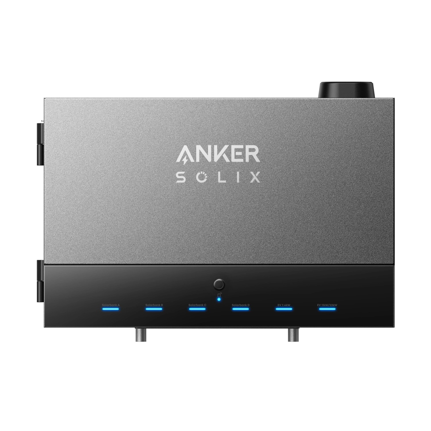 Anker Solix Power Dock für Balkonkraftwerke, graues Gehäuse mit Anschlüssen.