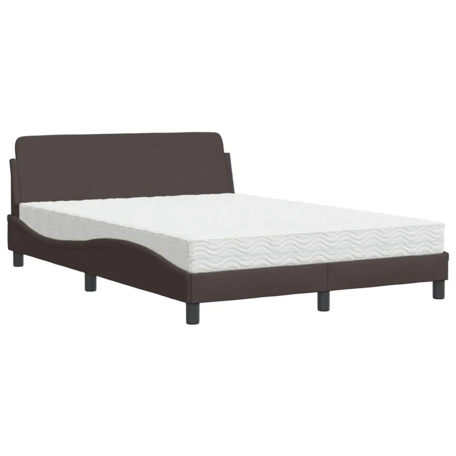 Thumbnail - vidaXL Bett mit Matratze Dover Dunkelbraun 140x190 cm Stoff 3208387