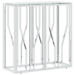 vidaXL Konsolentisch aus Edelstahl und Glas, 70x30x70 cm. Moderner Tisch für Flur oder Wohnzimmer.