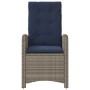 vidaXL Gartensessel mit Kissen 2 Stk Verstellbar Grau Poly Rattan 365175_5