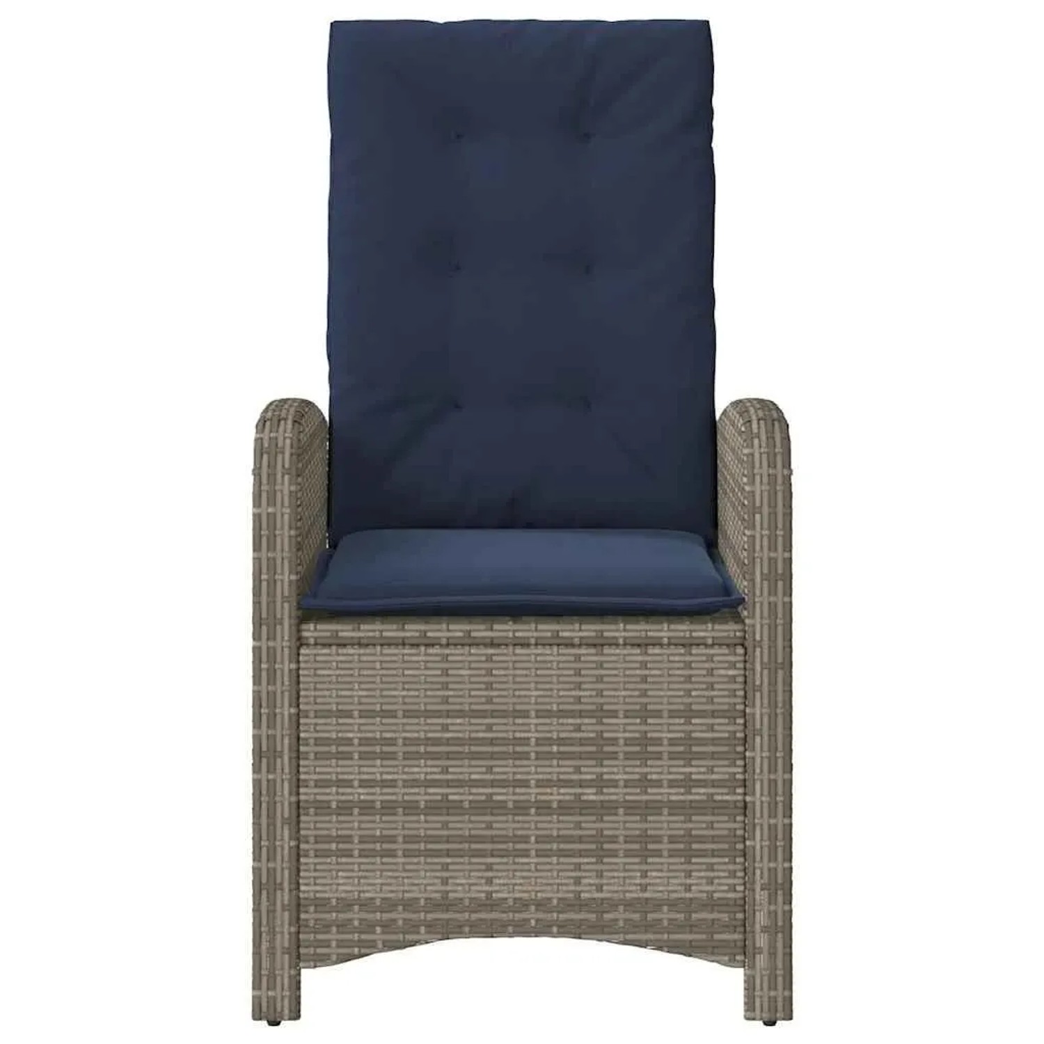 vidaXL Gartensessel mit Kissen 2 Stk Verstellbar Grau Poly Rattan 365175_5