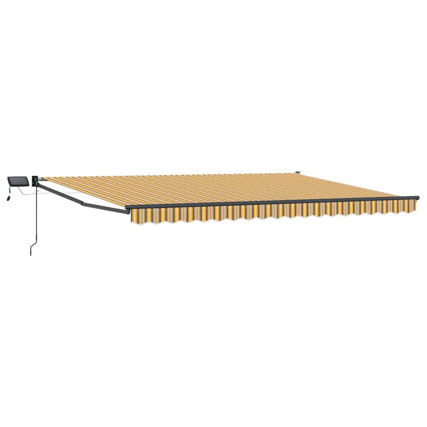 vidaXL Manuelle Gelenkarmmarkise mit LEDs Gelb und Grau 4,5 x 3 m 3419485