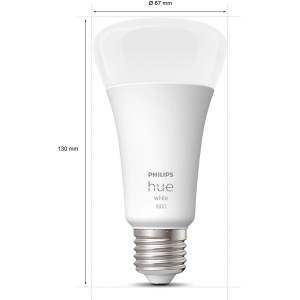 Philips Hue White E27 Leuchtmittel, 1100 lm, 100W, warmweißes Licht.