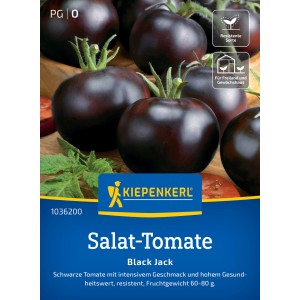 Kiepenkerl Salat-Tomate Black Jack F1-Hybride, dunkelviolette bis schwarze Früchte.
