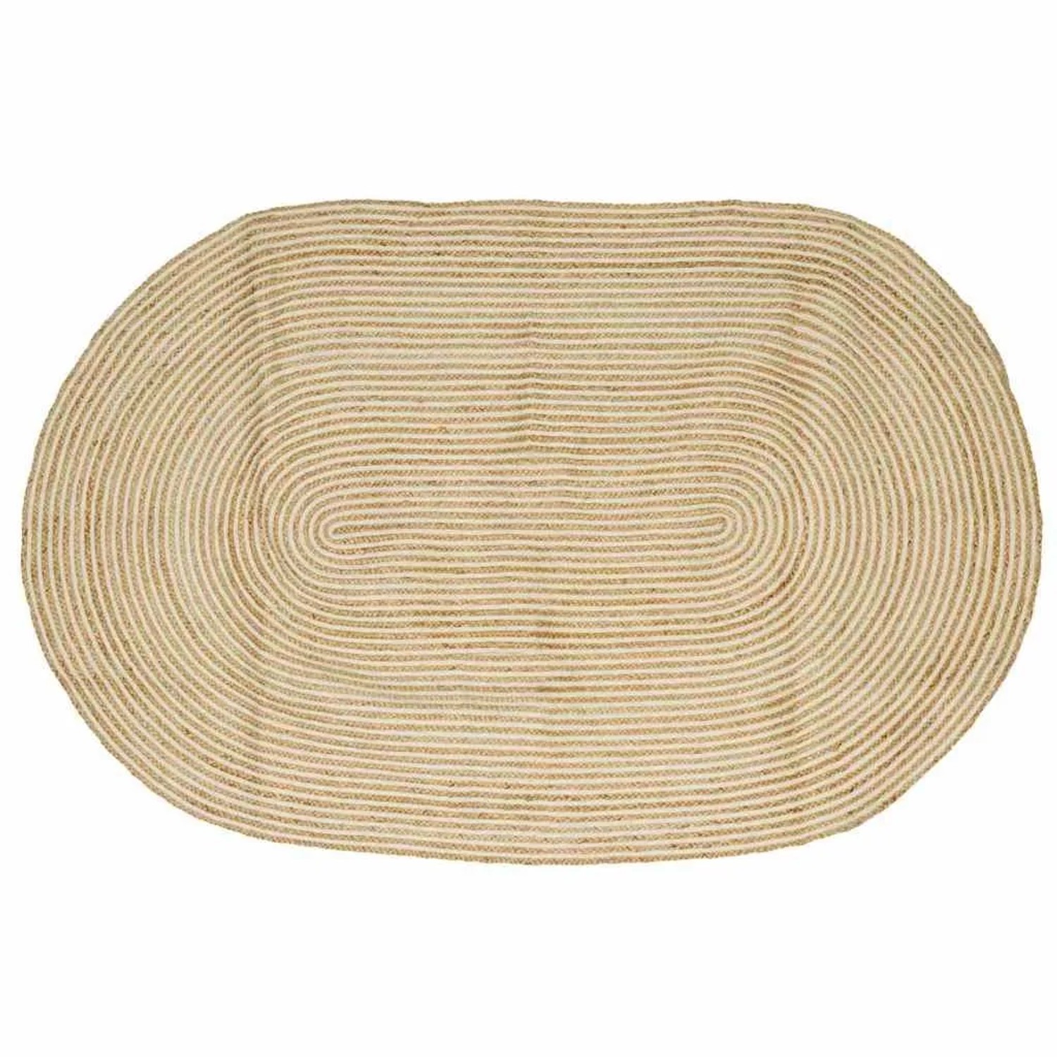vidaXL Teppich Natur und Weiß 152 x 245 cm Jute 42010765