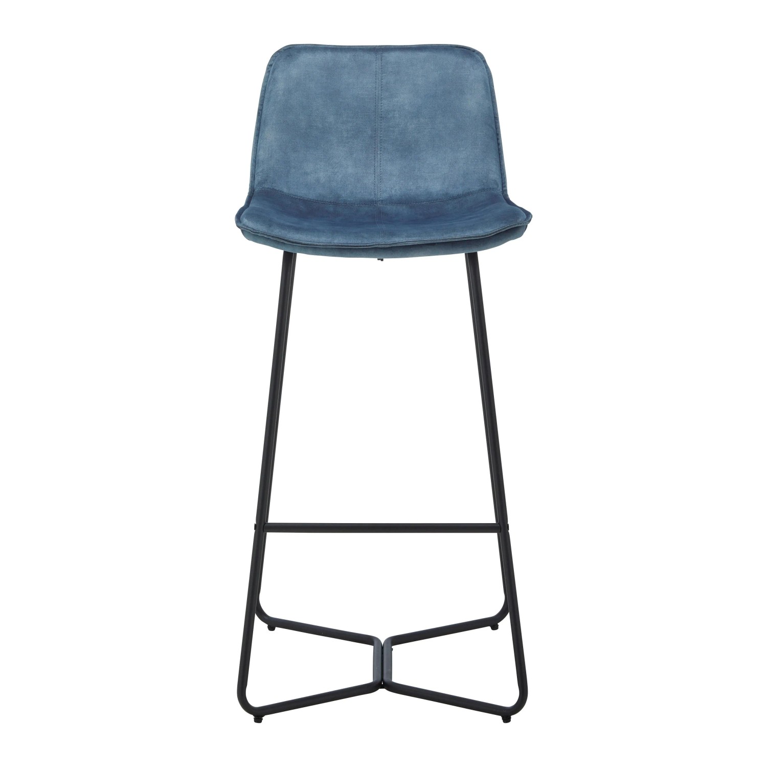 Bessagi Home Barhocker Nery Blau Samt Gepolstert_9