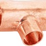 Löt-Reduzier-T-Stück aus Kupfer, 22 mm x 15 mm x 22 mm für Kupferrohr-Installationen.