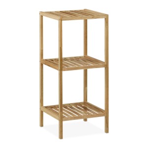 Relaxdays Badregal Walnussholz Natur Offene Ablagen 80 cm x 35,5 cm x 35,5 cm