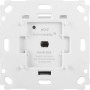 Weißer Homematic IP Schaltaktor 2-fach für Markenschalter, Rückseite mit Montageöffnungen und Anschluss.