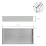 Technische Zeichnung: LuxeBath Wandnische Edelstahl, 60x30x10cm, silberne Duschnische mit Maßangaben.