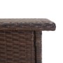 Detailansicht: Brauner Furnicato Beistelltisch aus Poly Rattan, Gartentisch für Terrasse und Garten.
