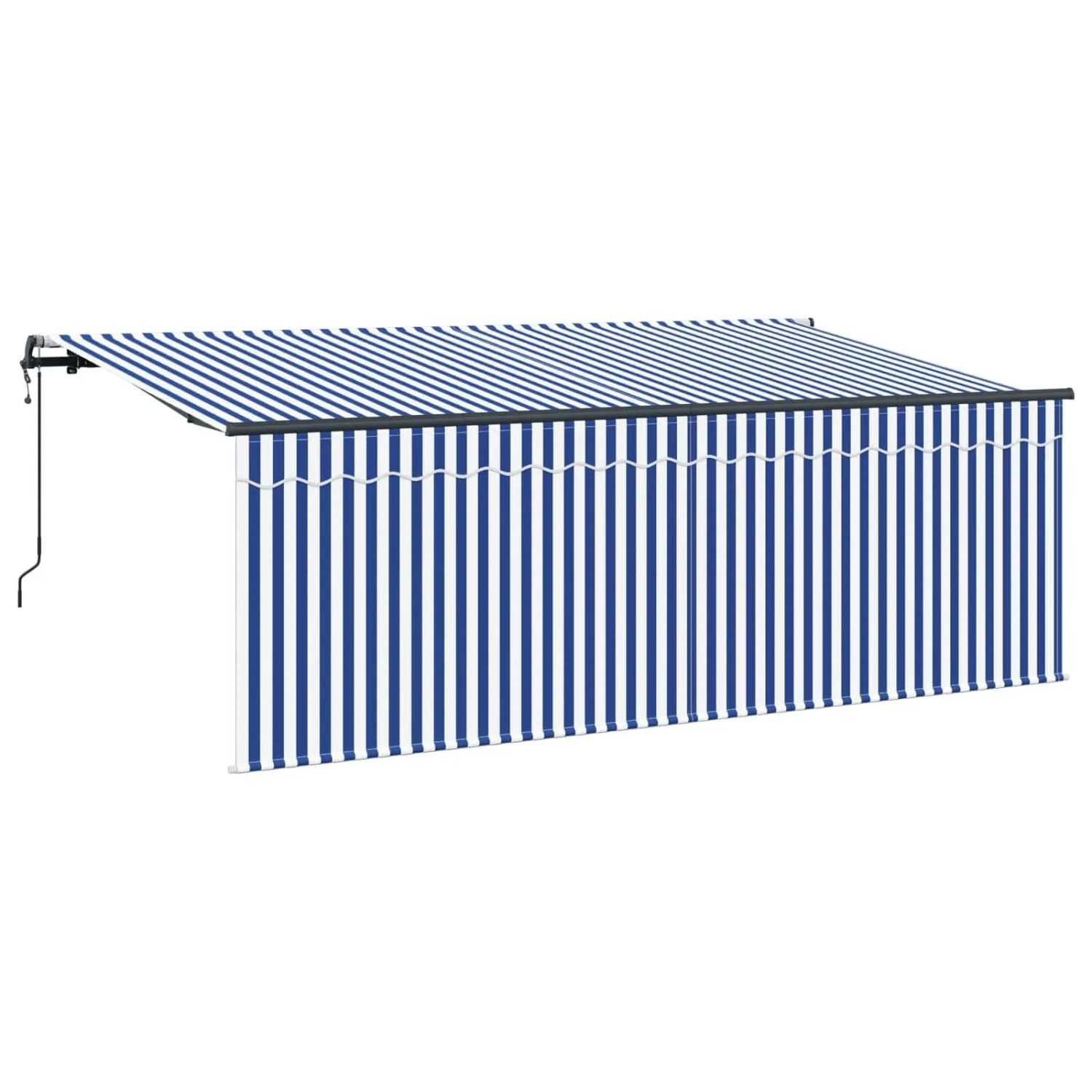 vidaXL Einziehbare Markise Blau und Weiß 350 x 200 cm 3329636