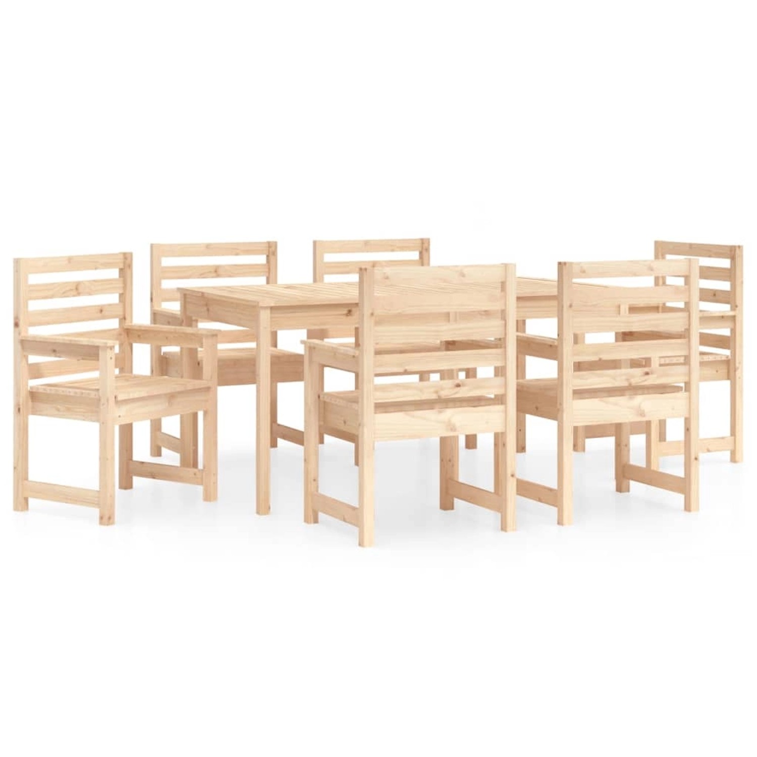 vidaXL 7-Tlg Garten-Essgruppe Massivholz Kiefer 3154713 günstig online kaufen