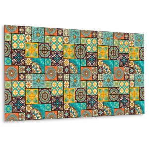 Selbstklebendes Wandpaneel im Patchwork-Design, 100x50 cm. Dekoratives Paneel für Wandverkleidung.