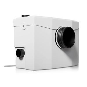 Juskys Hebeanlage 600W, weiße Schmutzwasserpumpe mit schwarzem Anschluss für WC-Anlagen.