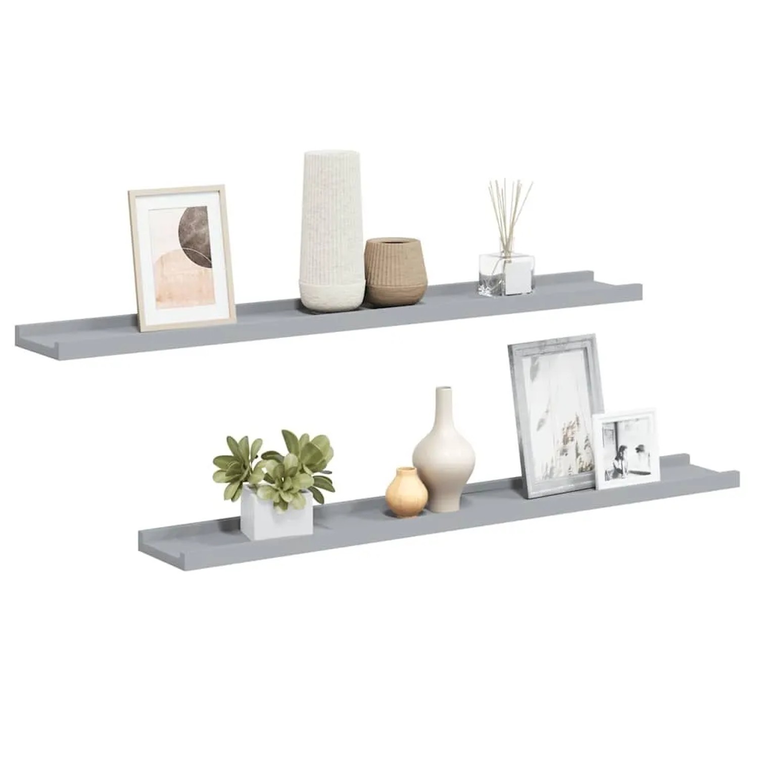 vidaXL Bilderleisten 2 Stk Grau 80x9x3 cm MDF 323936